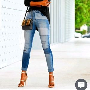 Venus Patchwork Distressed Jeans